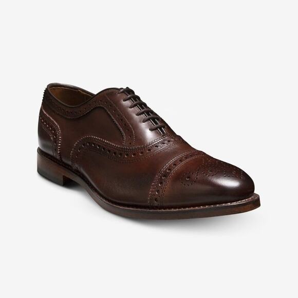 Allen Edmonds Strand Cap-Toe Brown Leather Oxford Dress Shoes Men 9 - Picture 1 of 16